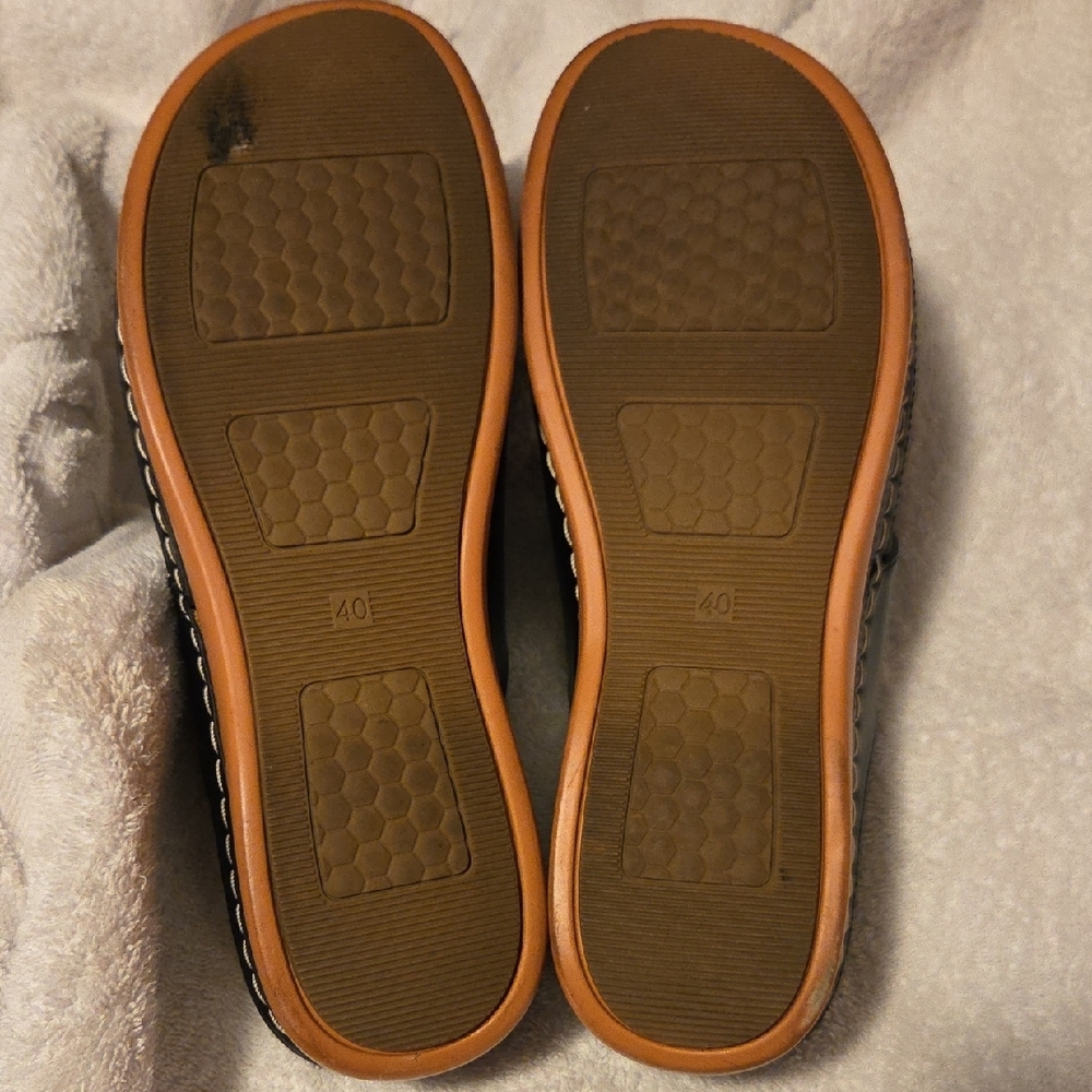Womens Orthopedic Black Leather Slide Sandals, sz 9 - Picture 7 of 10